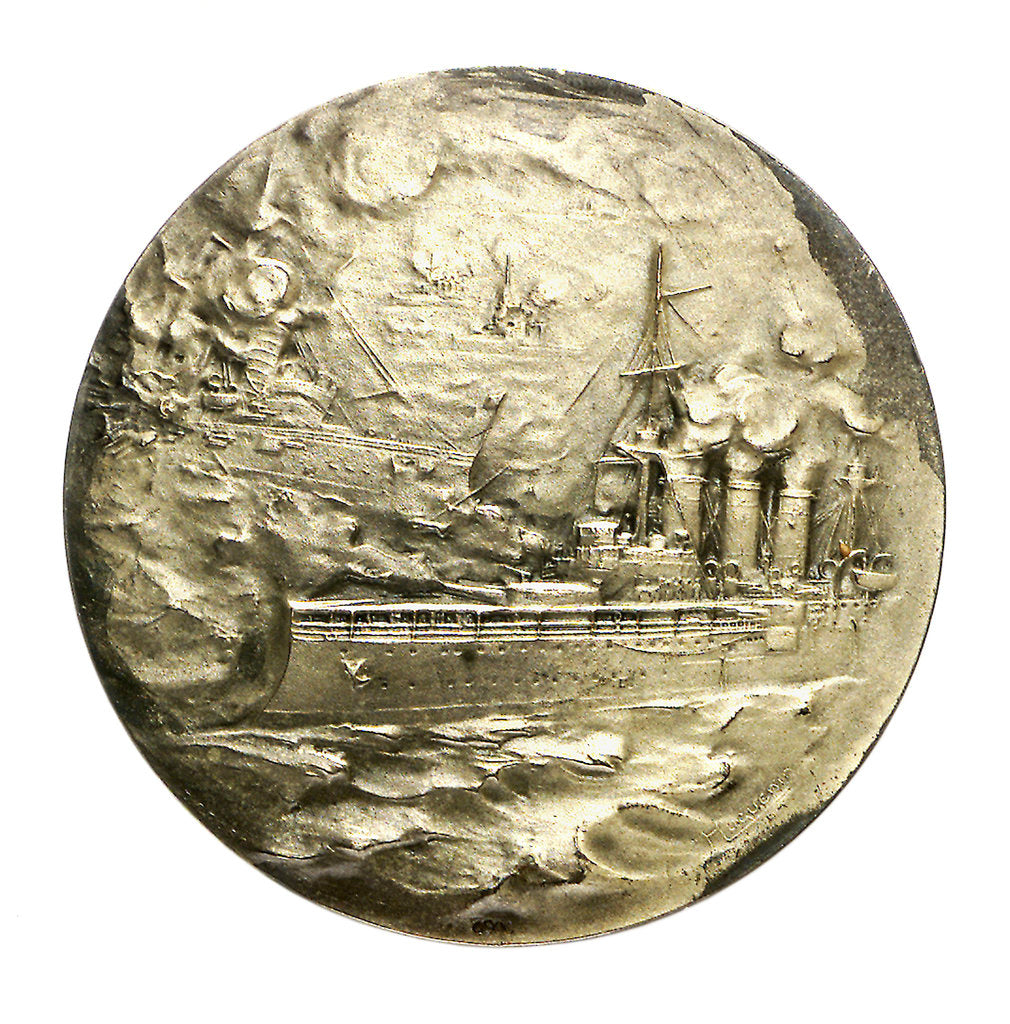 Detail of Medal commemorating the death of General Lord Kitchener, 1916+; reverse by H. Huguenin