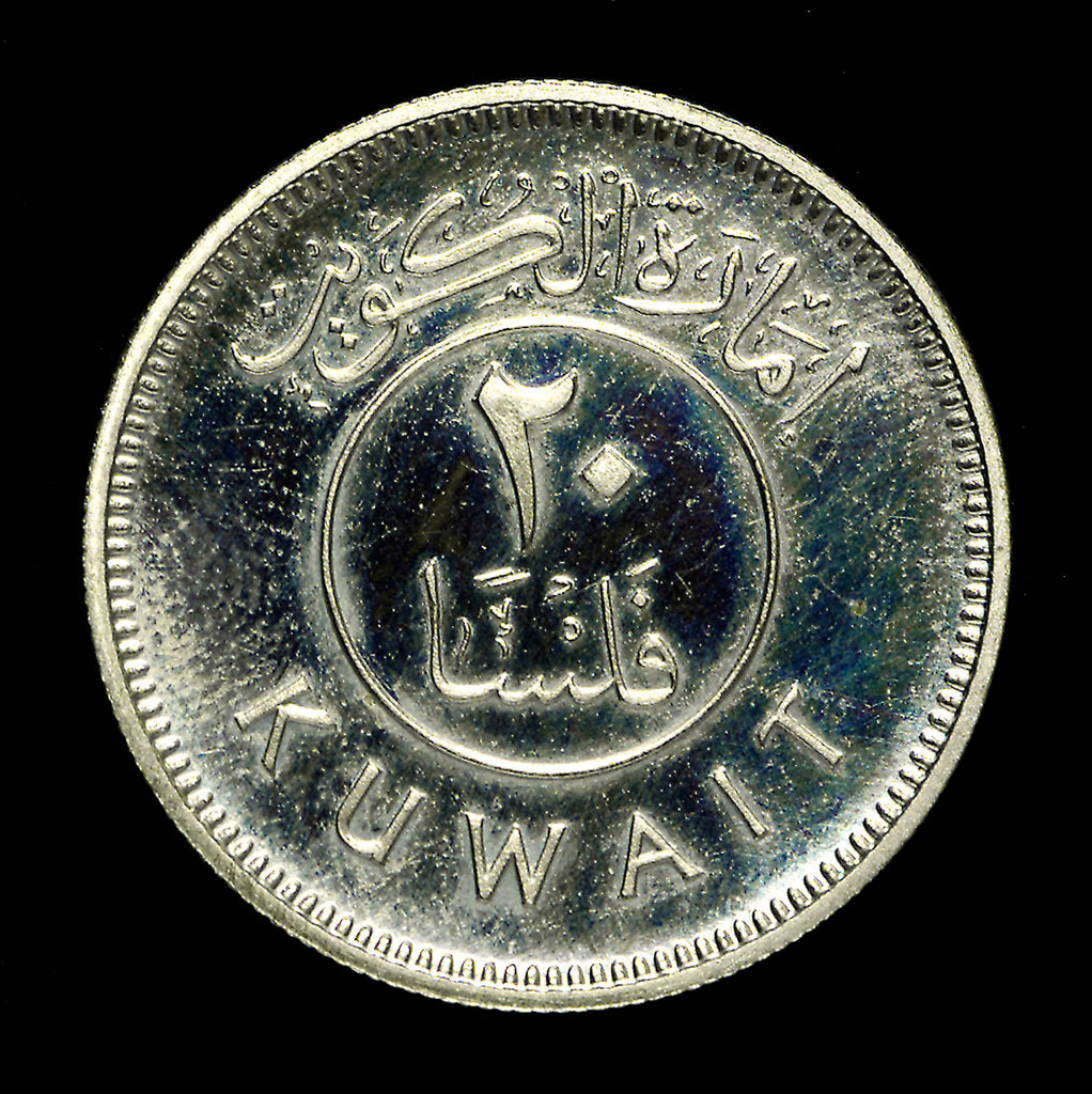 Detail of 20 fils coin; reverse by Royal Mint