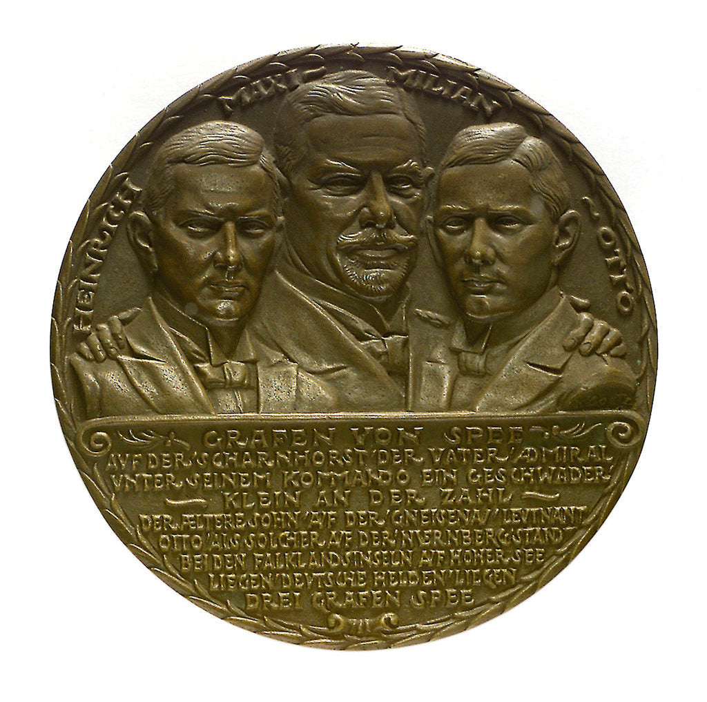 Detail of Medal commemorating the Battle of the Falkland Islands, 1914; obverse by Karl Goetz