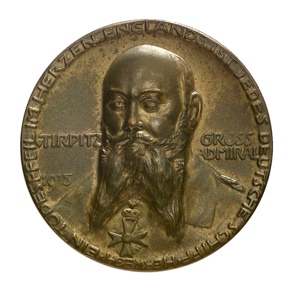 Detail of Medal commemorating Grossadmiral Alfred von Tirpitz (1849-1930); obverse by P. Sturm