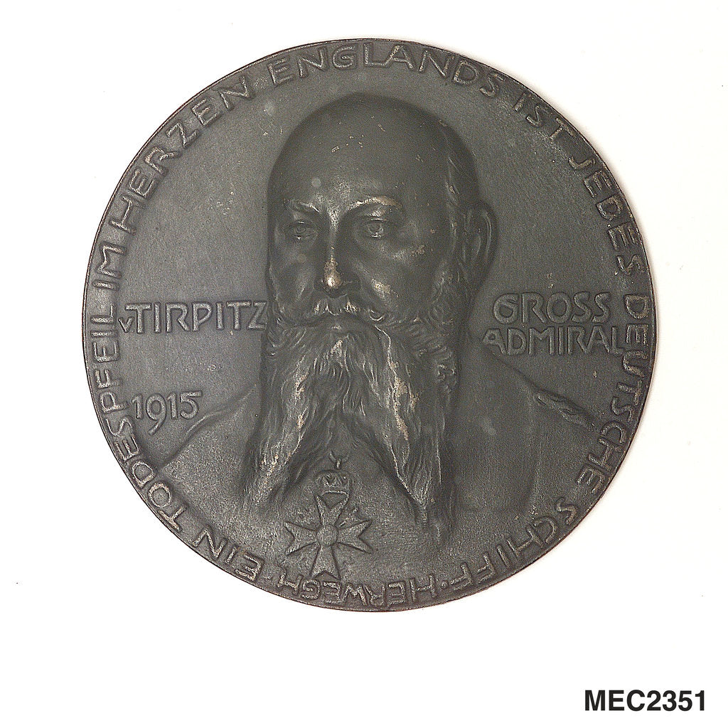 Detail of Medal commemorating Grossadmiral Alfred von Tirpitz (1849-1930); obverse by P. Sturm