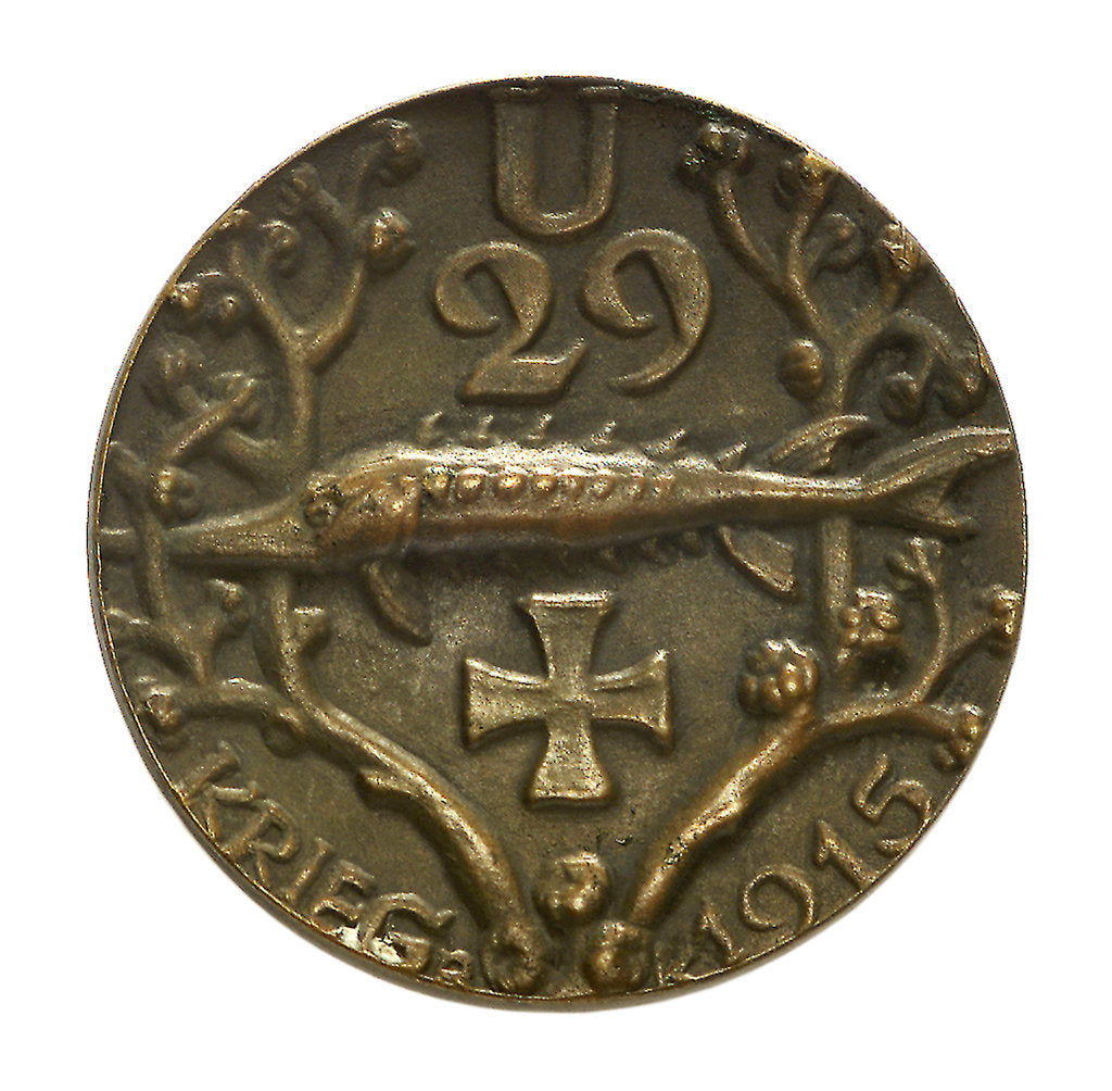 Detail of Medal commemorating Captain-Lieutenant Otto von Weddigen (1882-1915), submarine commander; reverse by unknown