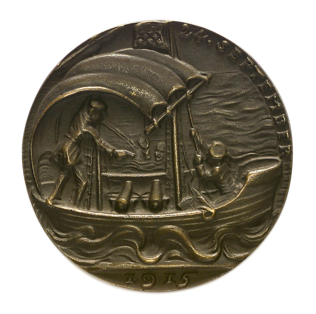 Detail of Medal commemorating the sinking of 'U41' by Q-ship 'Baralong', 1915; reverse by Karl Goetz