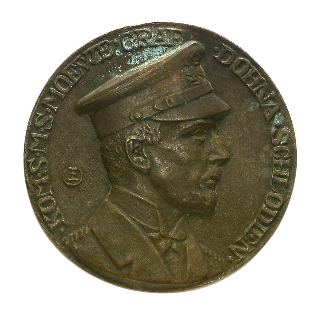 Detail of Medal commemorating the Captain of SMS 'Möwe', Graf Dohna Schlodien by unknown