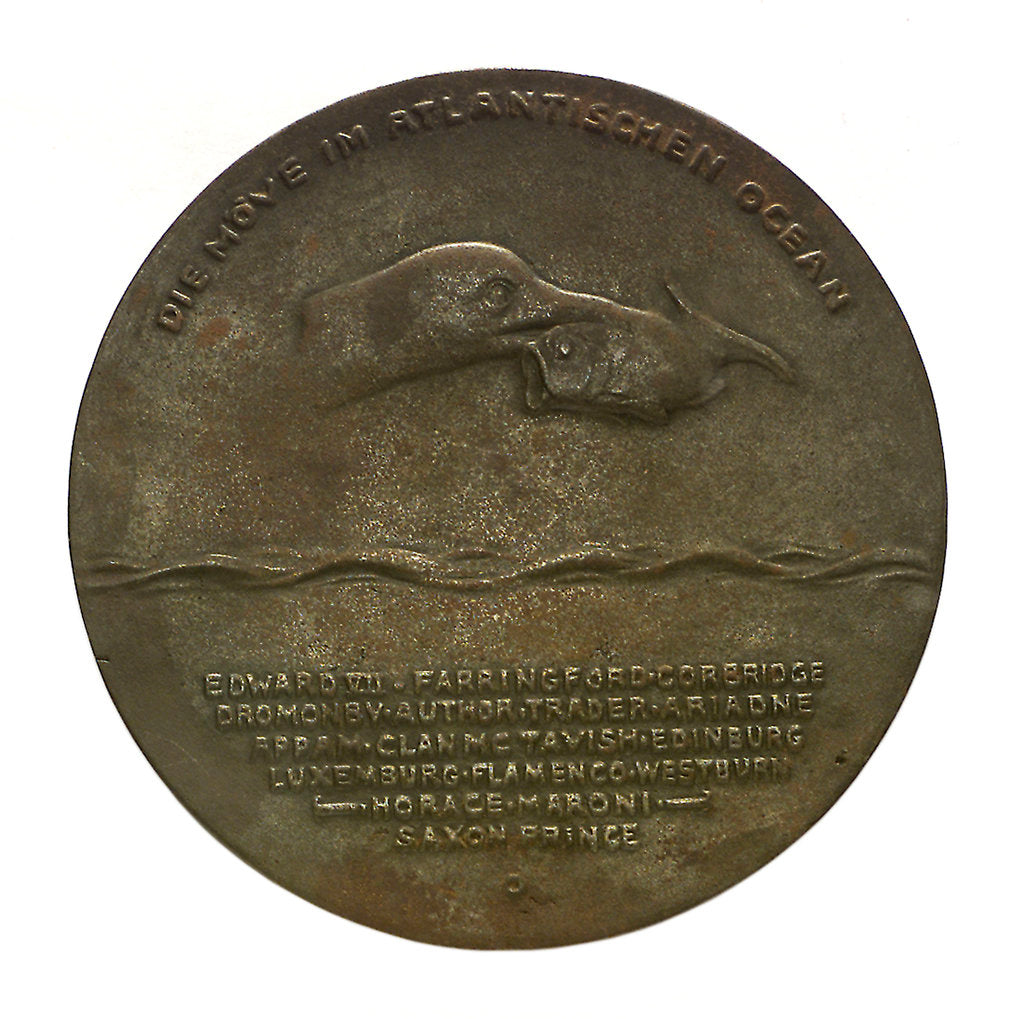 Detail of Medal commemorating the Captain of SMS 'Möwe', Graf Dohna Schlodien by F. Liebkuchler
