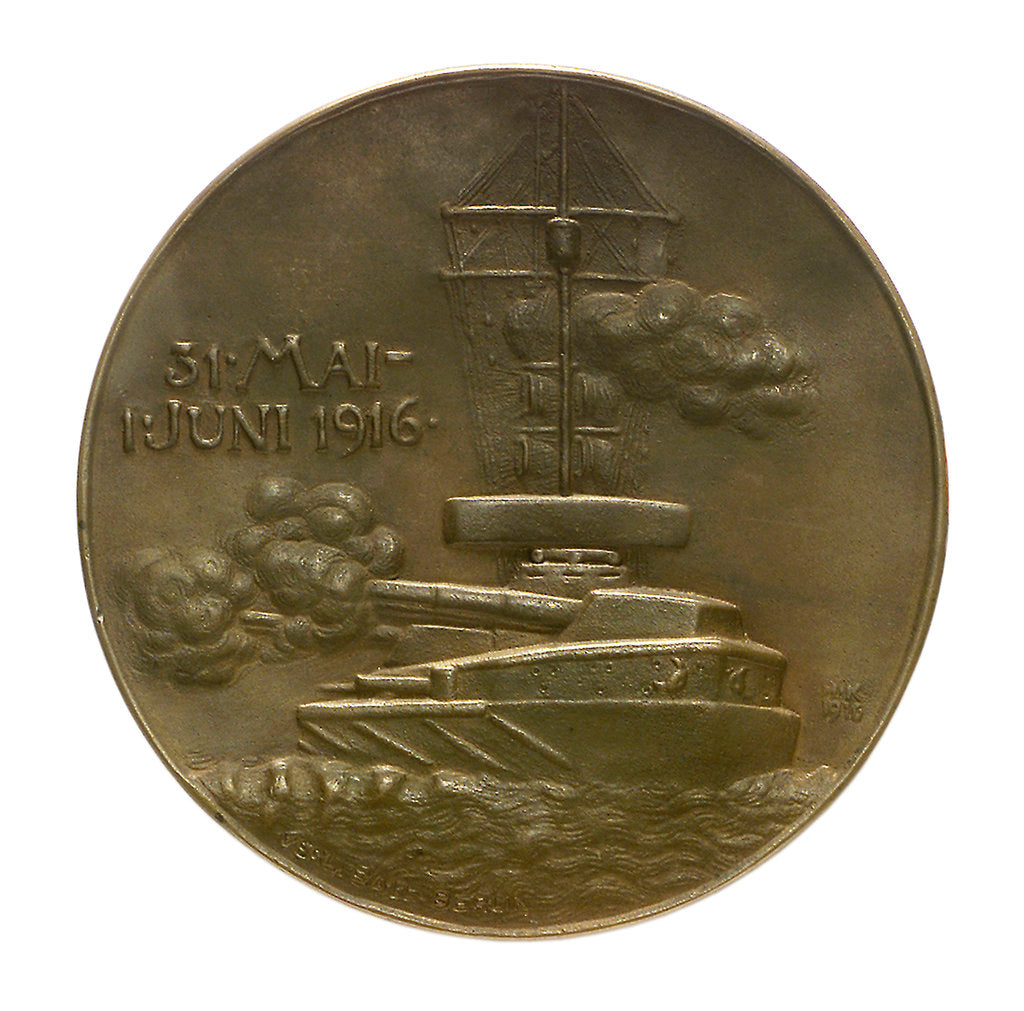 Detail of Medal commemorating Admiral Rheinhold von Scheer (1863-1928) and the Battle of Jutland, 1916; reverse by Hugo Kaufmann