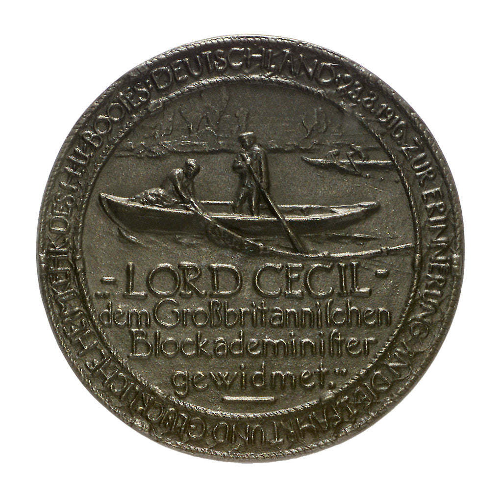 Detail of Medal commemorating the return of the submarine 'Deutschland', 1916; reverse by E. Zehle