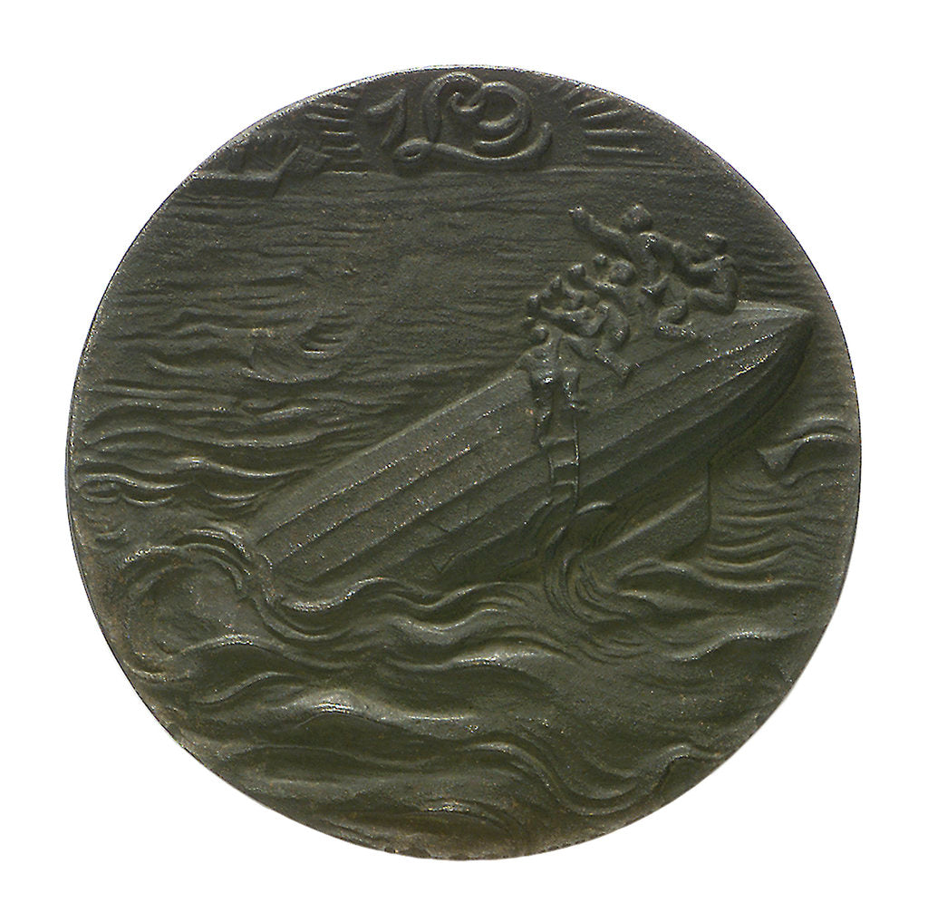 Detail of Medal commemorating the loss of the airship 'L19', 1916; obverse by Karl Goetz