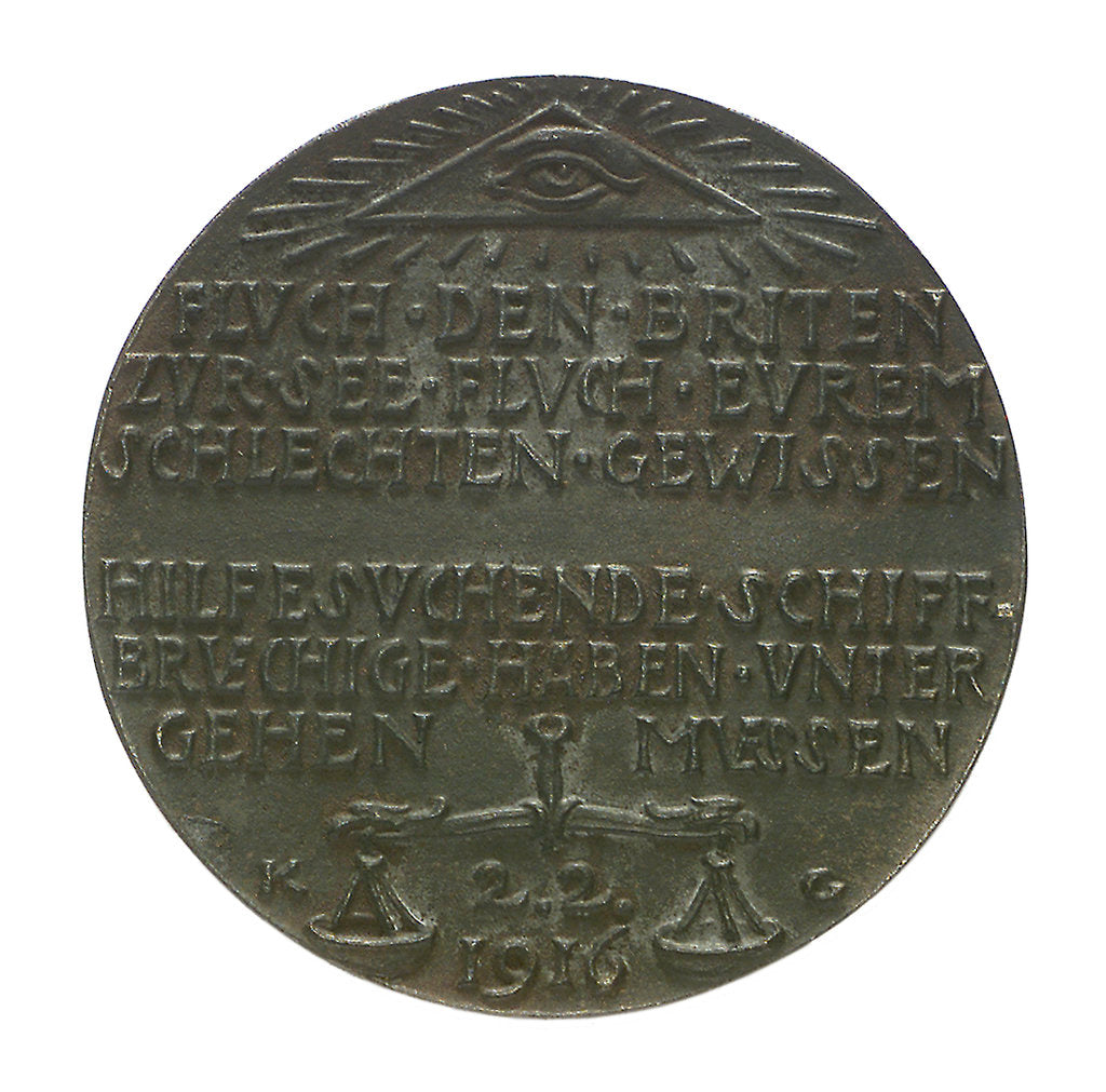 Detail of Medal commemorating the loss of the airship 'L19', 1916; reverse by Karl Goetz