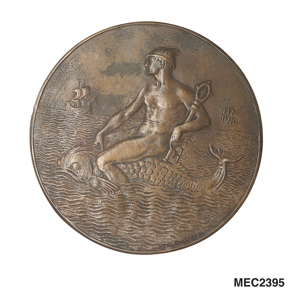 Detail of Medal commemorating Admiral John Arbuthnot Fisher (1841-1920), First Sea Lord; reverse by Hugo Kaufmann