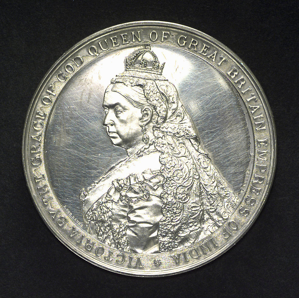 Detail of Medal commemorating the naval review at Spithead, 1889; obverse by L.C. Lauer