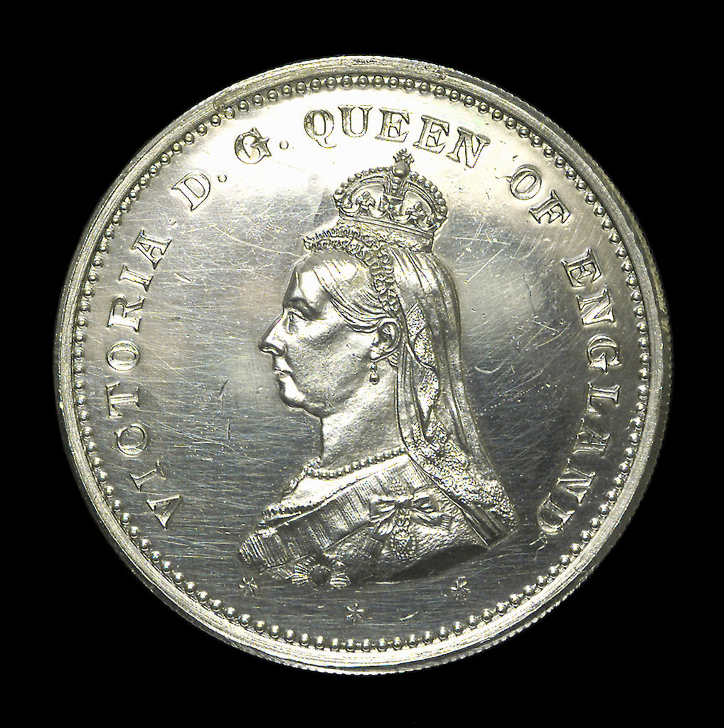 Detail of Medal commemorating the naval review at Spithead, 1889; obverse by unknown