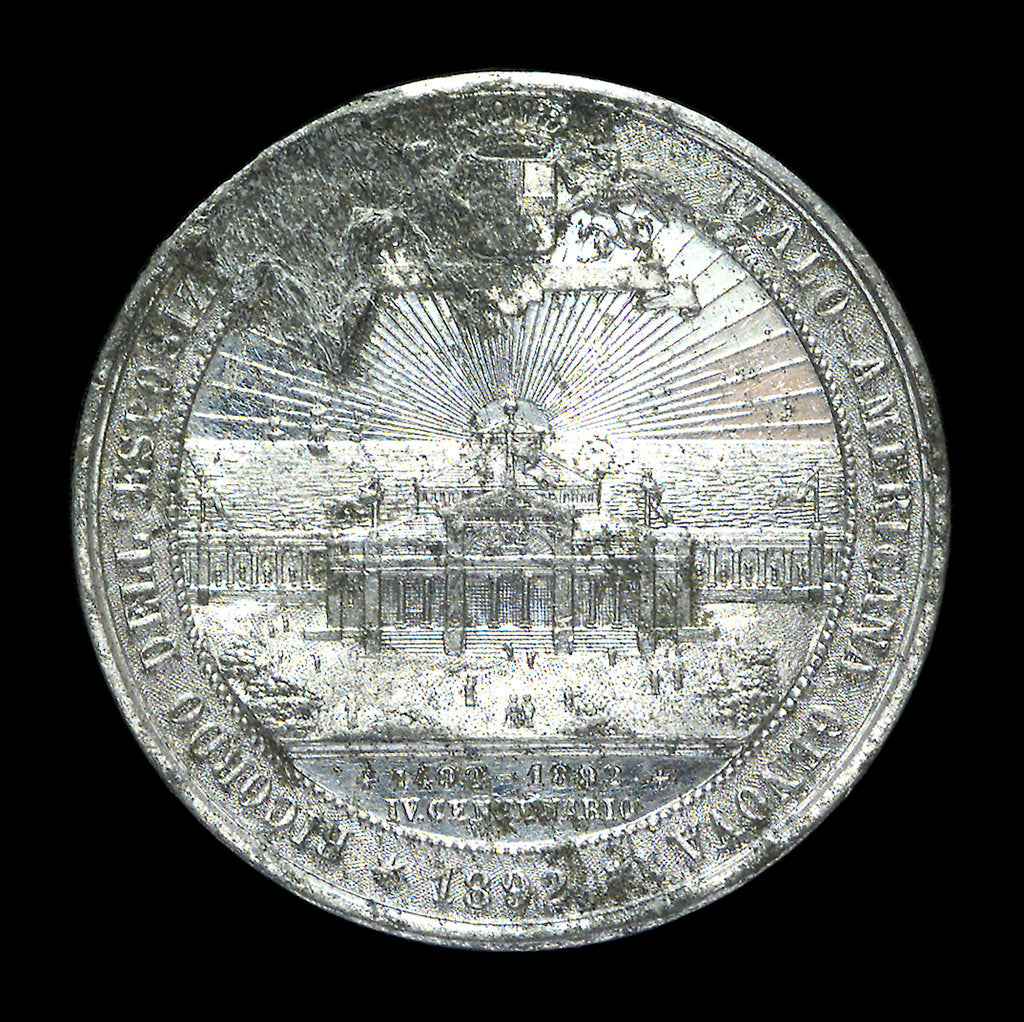 Detail of Medal commemorating Christopher Columbus (1451-1506) and the fourth centenary of the discovery of America, 1892; reverse by W. Mayer