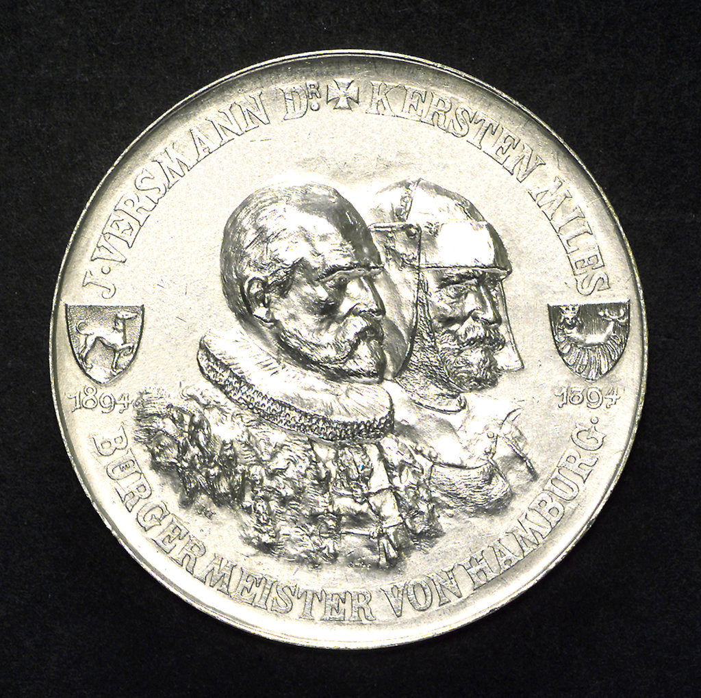 Detail of Medal commemorating the Union of Hamburg and the Castle of Ritzeb by J. Langa