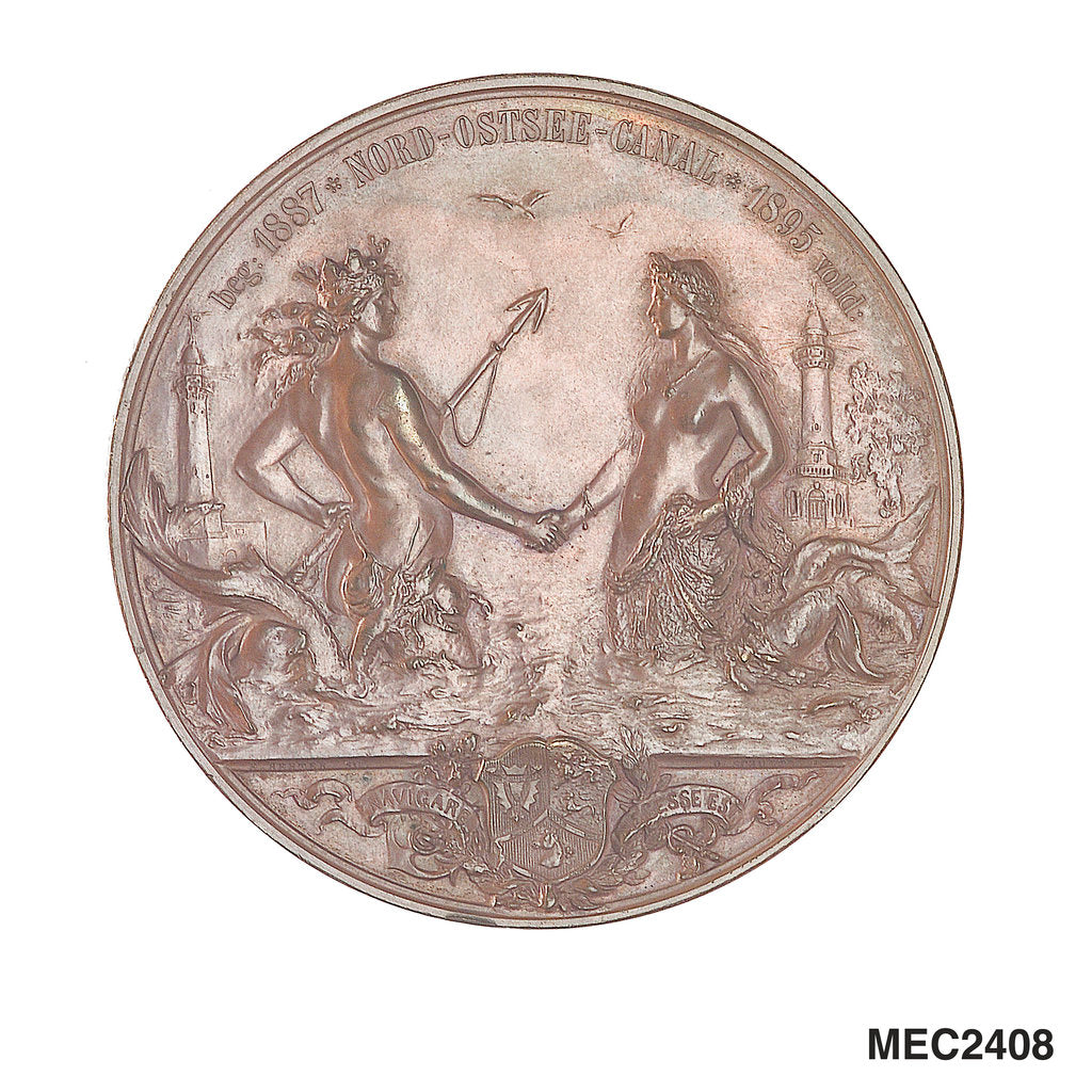 Detail of Medal commemorating the opening of the Kiel Canal, 1895 by E. Herter