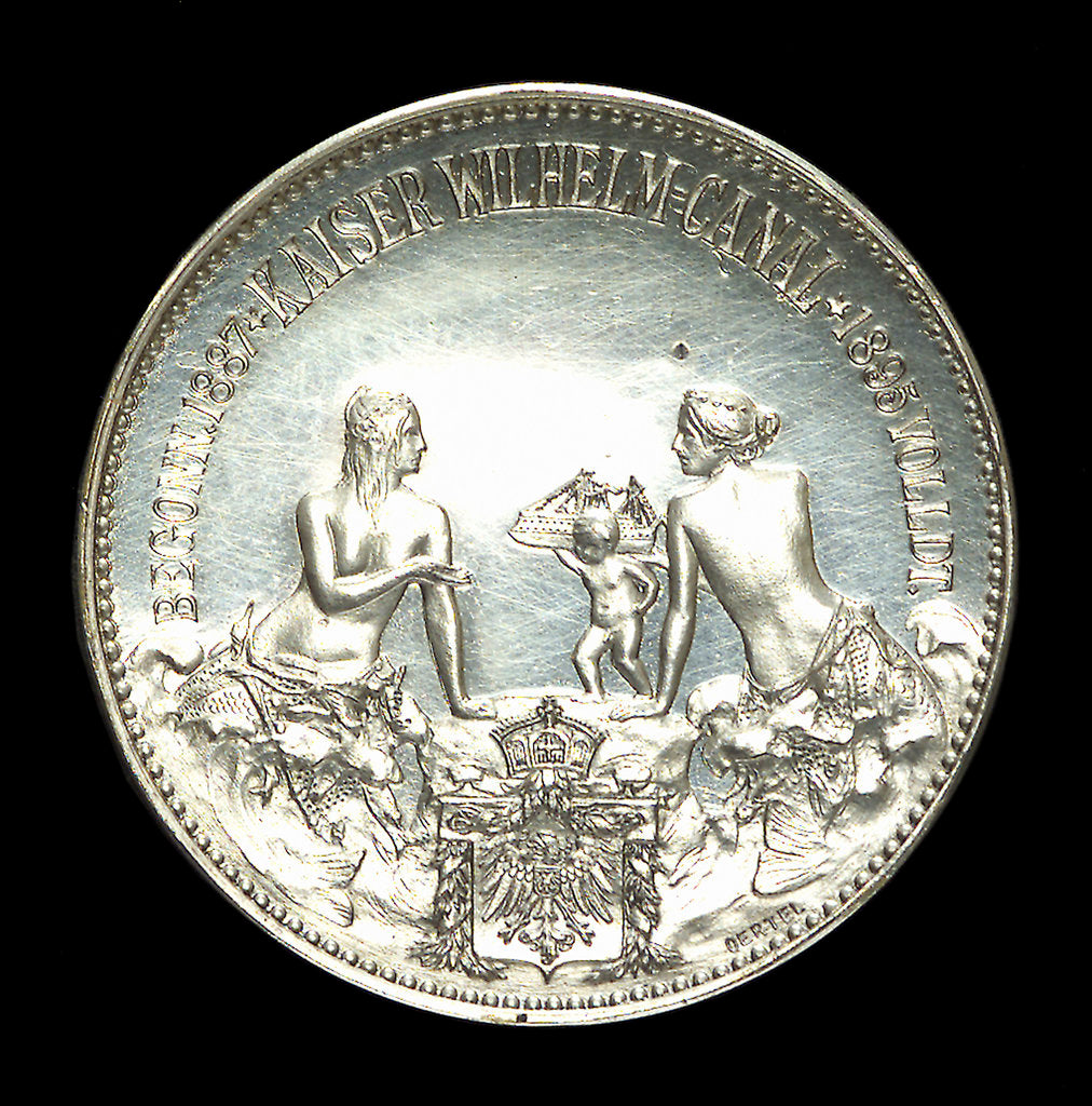 Detail of Medal commemorating the opening of the Kiel Canal, 1895; reverse by Oertel