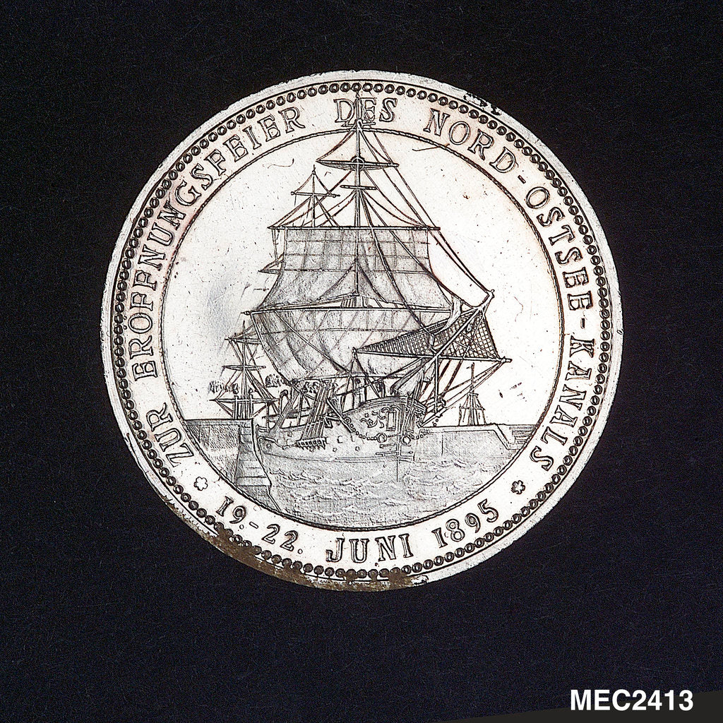Detail of Medal commemorating the opening of the Kiel Canal, 1895; obverse by Lauer Bros.
