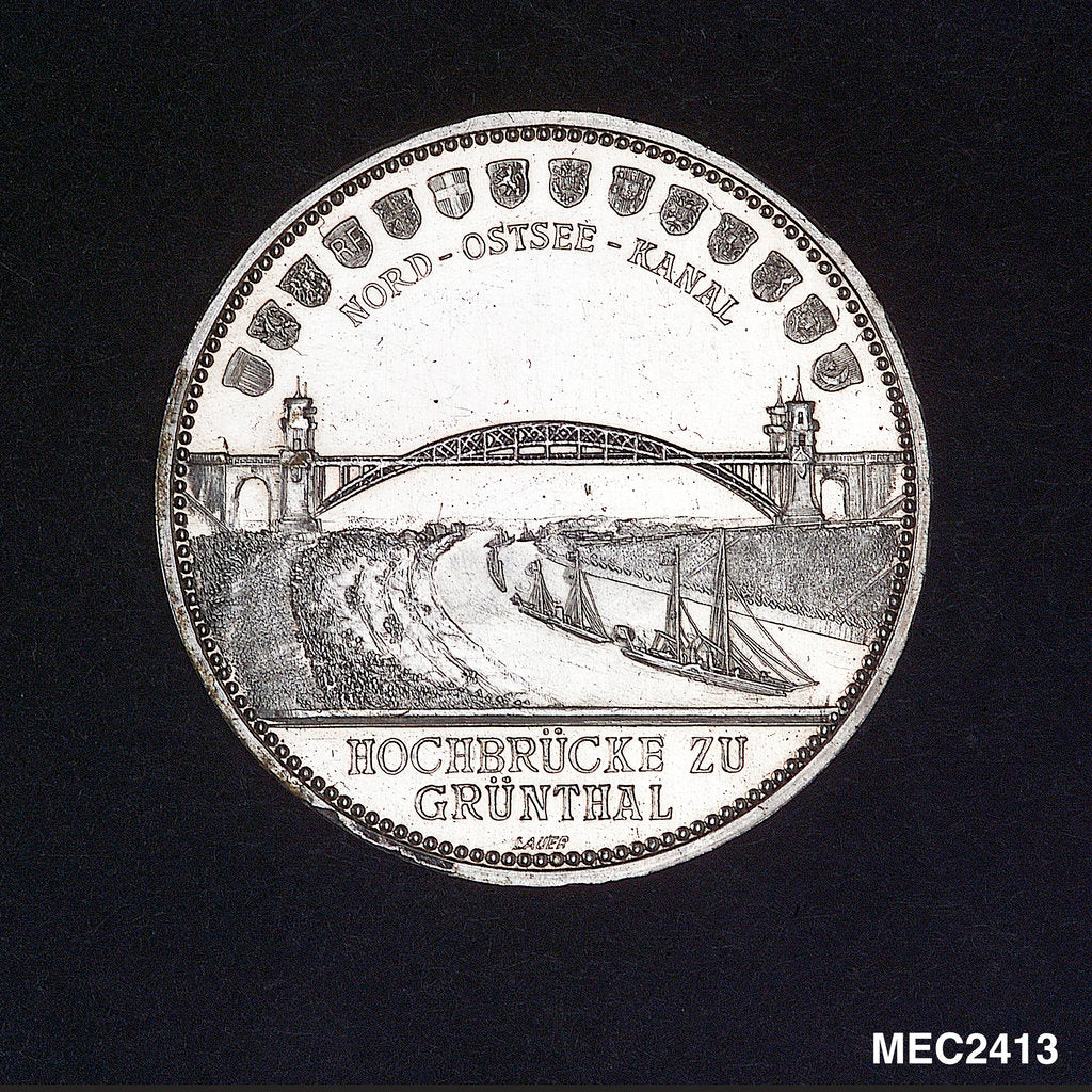 Detail of Medal commemorating the opening of the Kiel Canal, 1895; reverse by Lauer Bros.