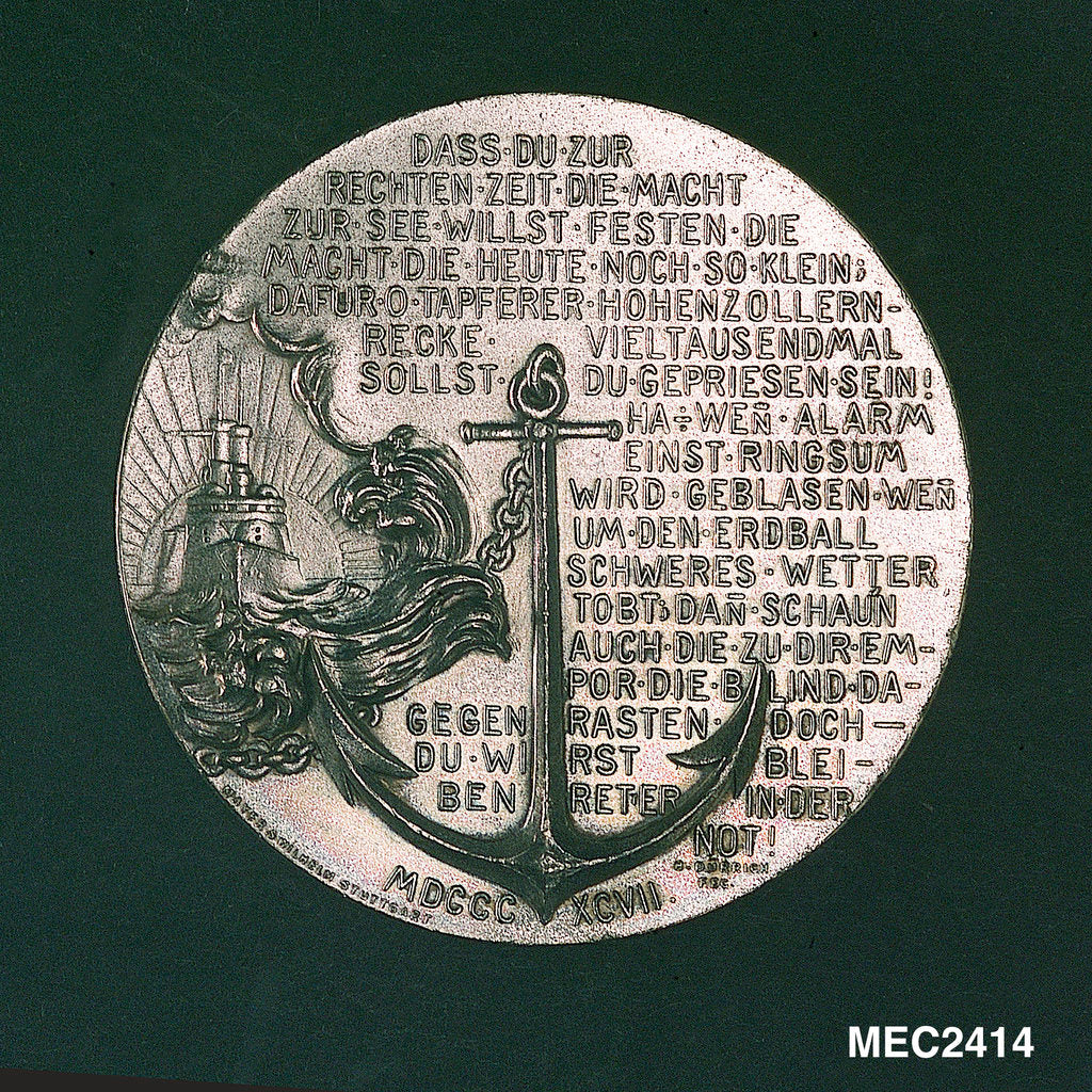 Detail of Medal commemorating the increase of the German fleet by H. D