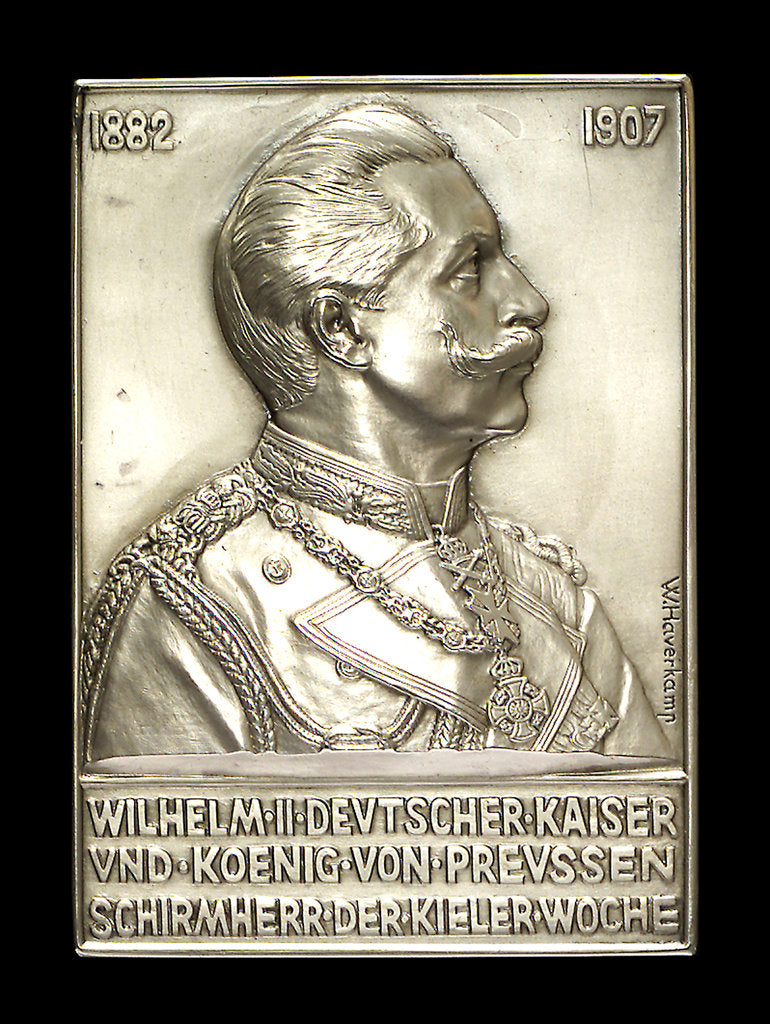 Detail of Medal commemorating Emperor William II Protector of the Kiel Regatta week 1882-1907; obverse by W. Haverkamp