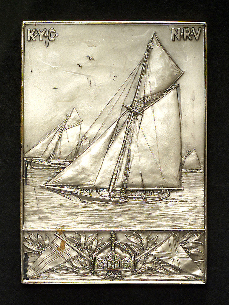 Detail of Medal commemorating Emperor William II Protector of the Kiel Regatta week 1882-1907; reverse by W. Haverkamp