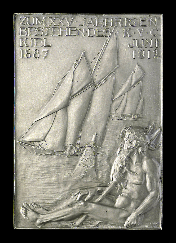 Detail of Medal commemorating Emperor William II Commodore of the Kiel Yacht Club and its Jubilee; reverse by A. Werner