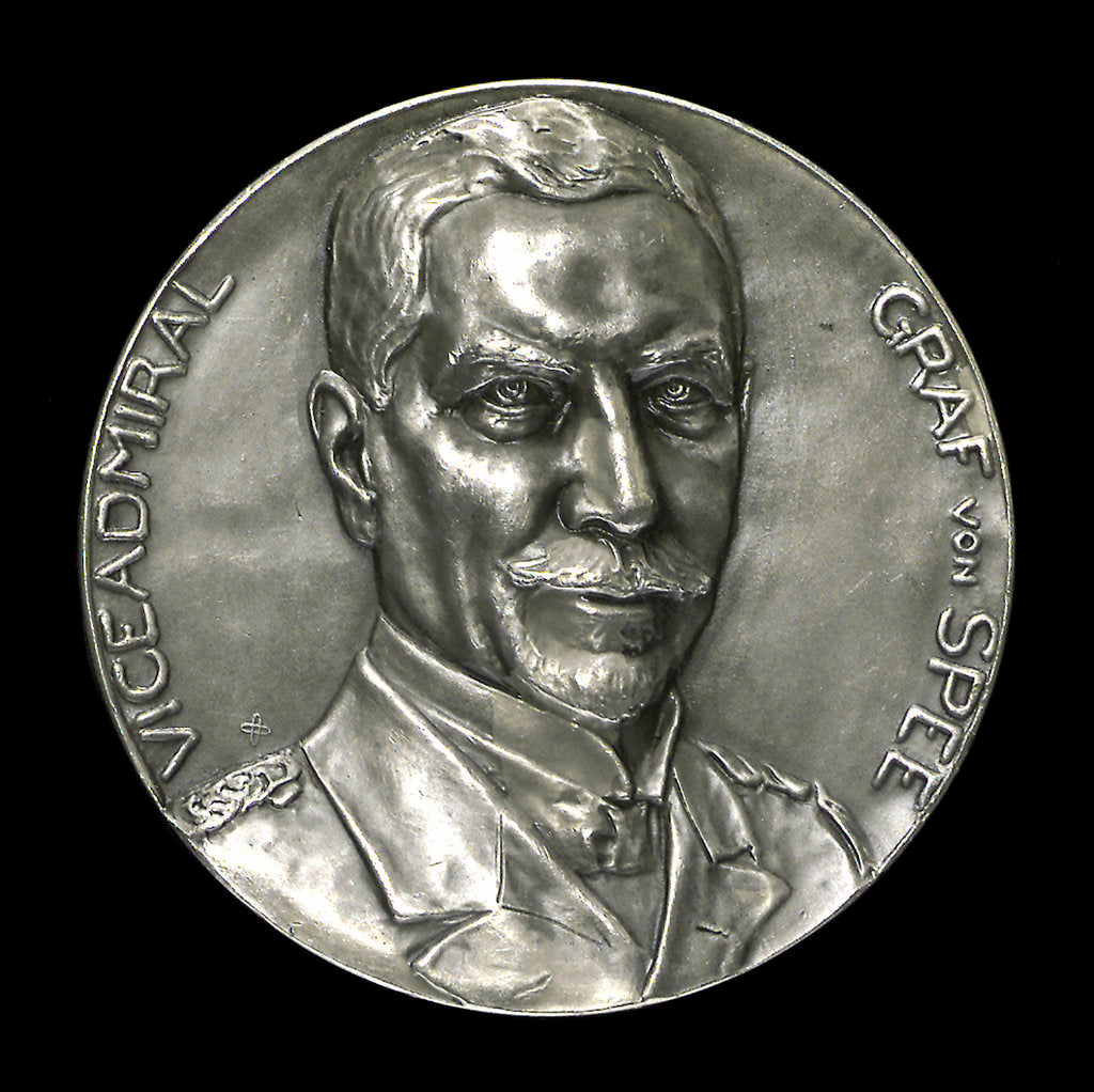 Detail of Medal commemorating Count von Spee Count Otto and Count Henry von Spee and the Battle of the Falkland Islands, 1914; obverse by A. L.