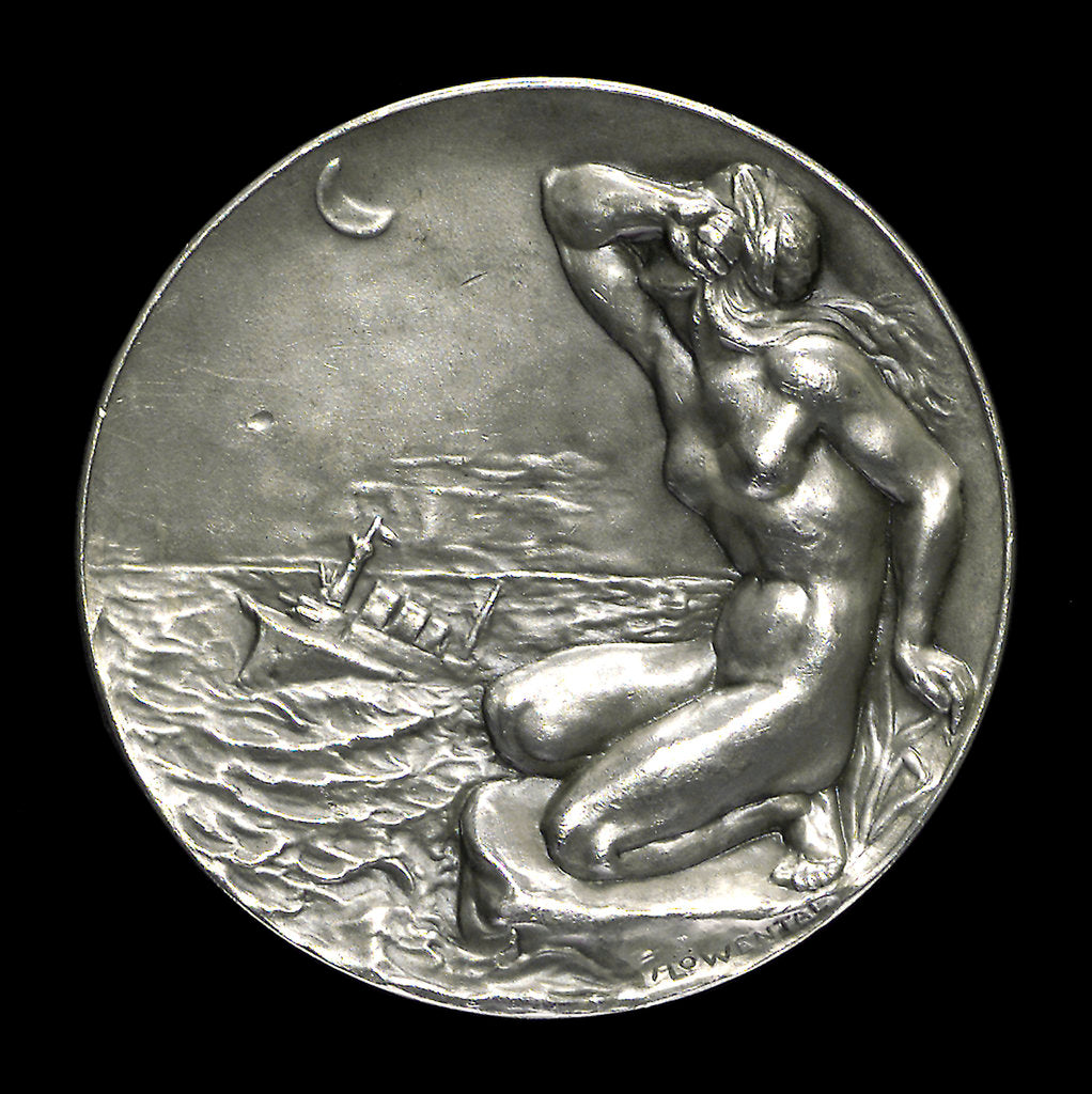 Detail of Medal commemorating Count von Spee Count Otto and Count Henry von Spee and the Battle of the Falkland Islands, 1914; reverse by A. L.