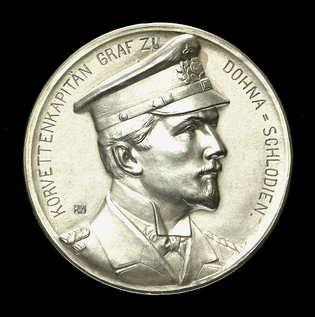 Detail of Medal commemorating Captain Count Dohna-Schlodien of SMS 'Moewe'; obverse by B.H. Mayer