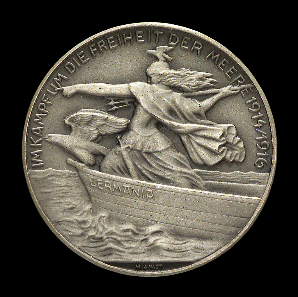 Detail of Medal commemorating Admiral Reinhard von Scheer (1863-1928); reverse by M. & W.