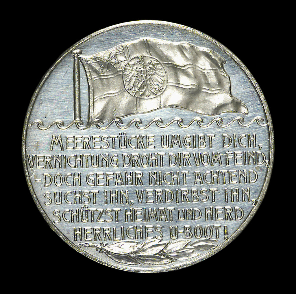 Detail of Medal commemorating the glory of the submarine; reverse by Lauer Bros.