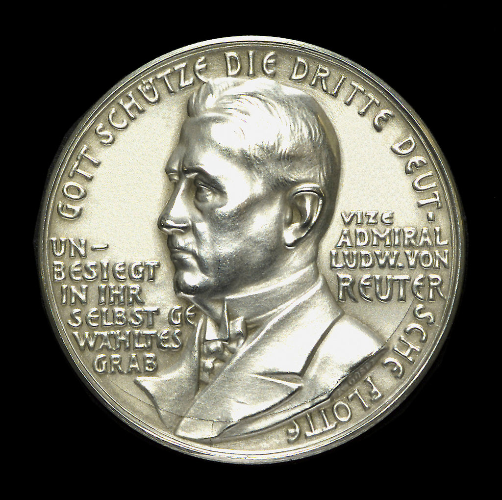 Detail of Medal commemorating the scuttling of the German fleet, 1919; obverse by unknown