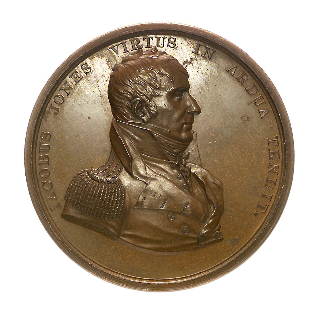 Detail of Medal commemorating Captain Jacob Jones and the action between USS 'Wasp' and HMS 'Frolic', 1812; obverse by Moritz Furst
