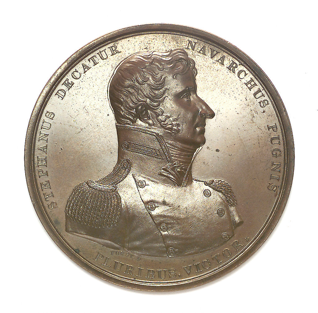 Detail of Medal commemorating Captain Stephen Decatur (1779-1820) and the action between USS 'United States' and HMS 'Macedonian', 1812; obverse by Moritz Furst