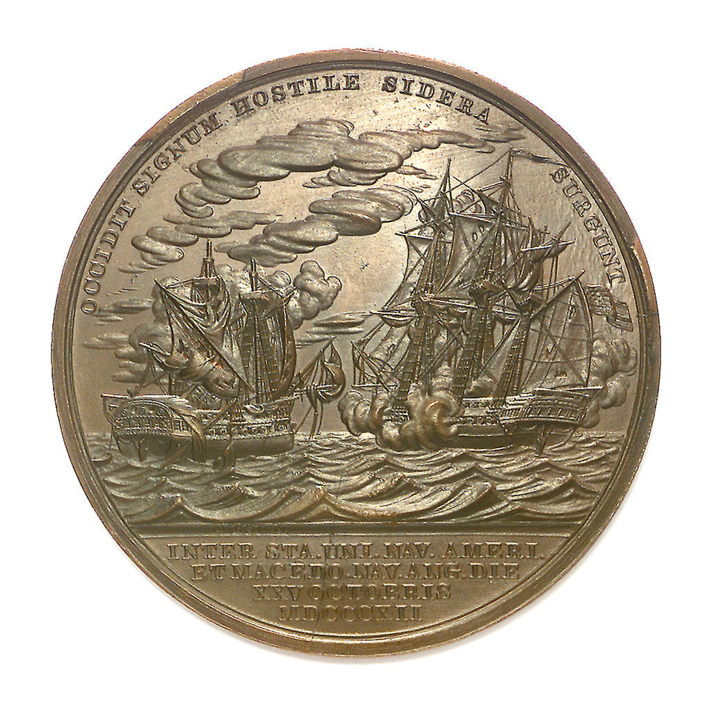 Detail of Medal commemorating Captain Stephen Decatur (1779-1820) and the action between USS 'United States' and HMS 'Macedonian', 1812; reverse by Moritz Furst