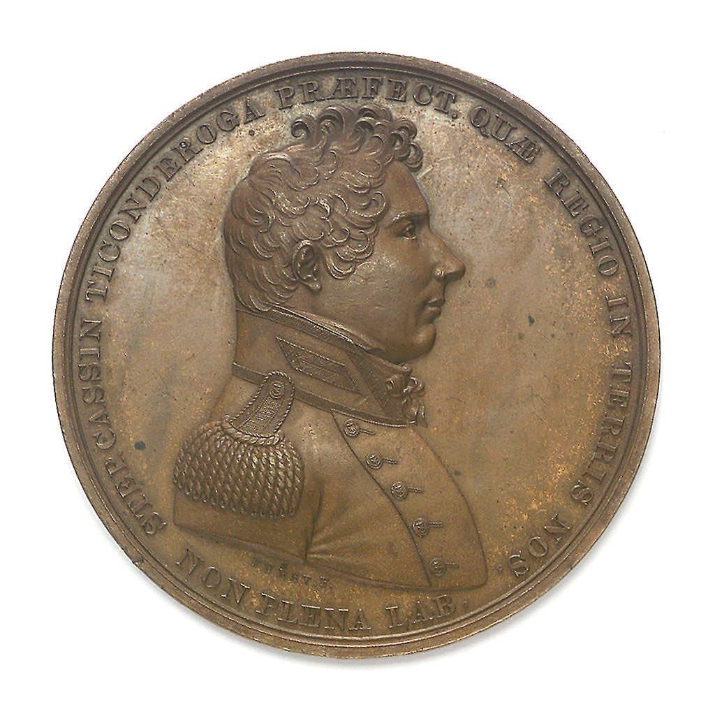 Detail of Medal commemorating Lieutenant-Commander Stephen Cassin (11783-1857) and the battle of Lake Erie, 1813; obverse by Moritz Furst