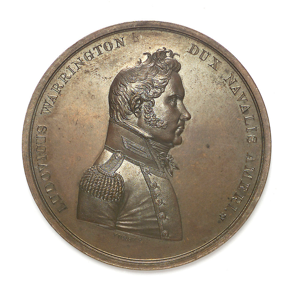 Detail of Medal commemorating Captain Lewis Warrington (1782-1851) and the action between USS 'Peacock' and HMS 'Epervier', 1814; obverse by Moritz Furst