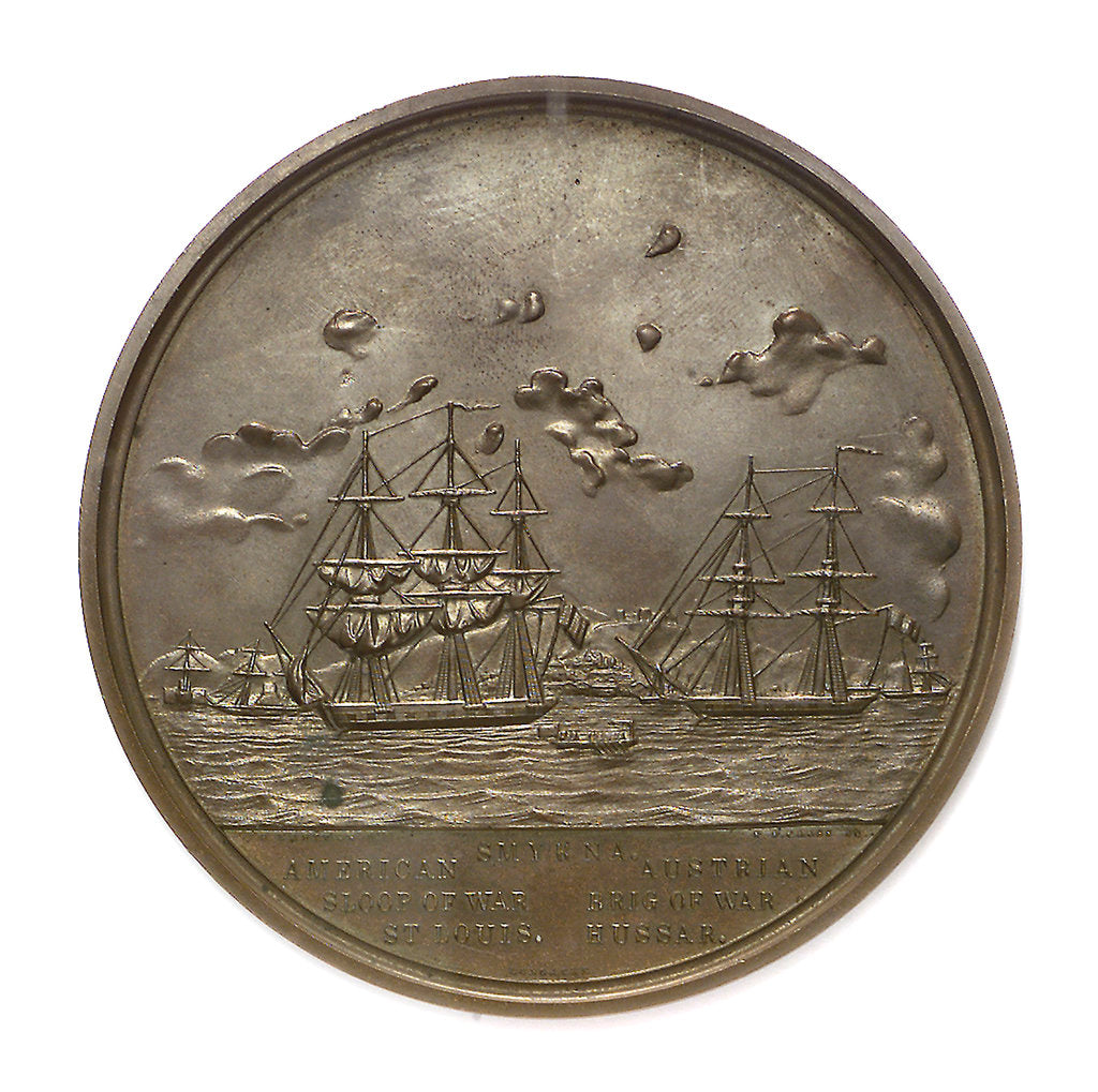 Detail of Medal commemorating Commander Nathaniel Ingraham (1802-1891) and the Smyrna incident, 1853; obverse by S. Eastman
