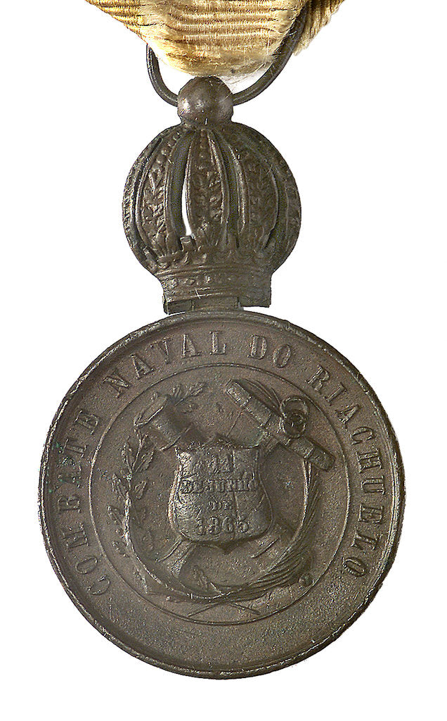 Detail of Medal commemorating the Battle of Riachuelo, 1865; reverse by unknown