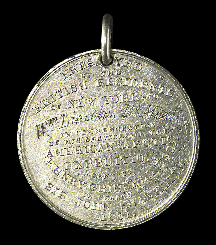 Detail of Medal commemorating the Grinnell Arctic Expedition, 1851; reverse by G.H. Lovett