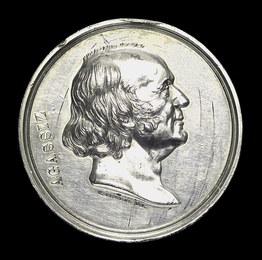 Detail of Medal commemorating L.J.R. Agassiz, explorer and zoologist; obverse by W. Barber