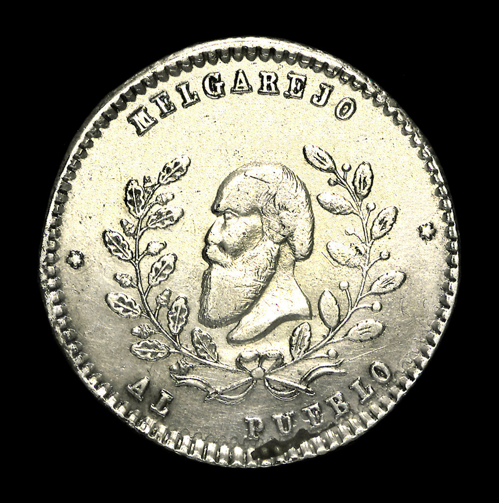 Detail of Medal commemorating the navigation of the Amazon, 1865; obverse by unknown