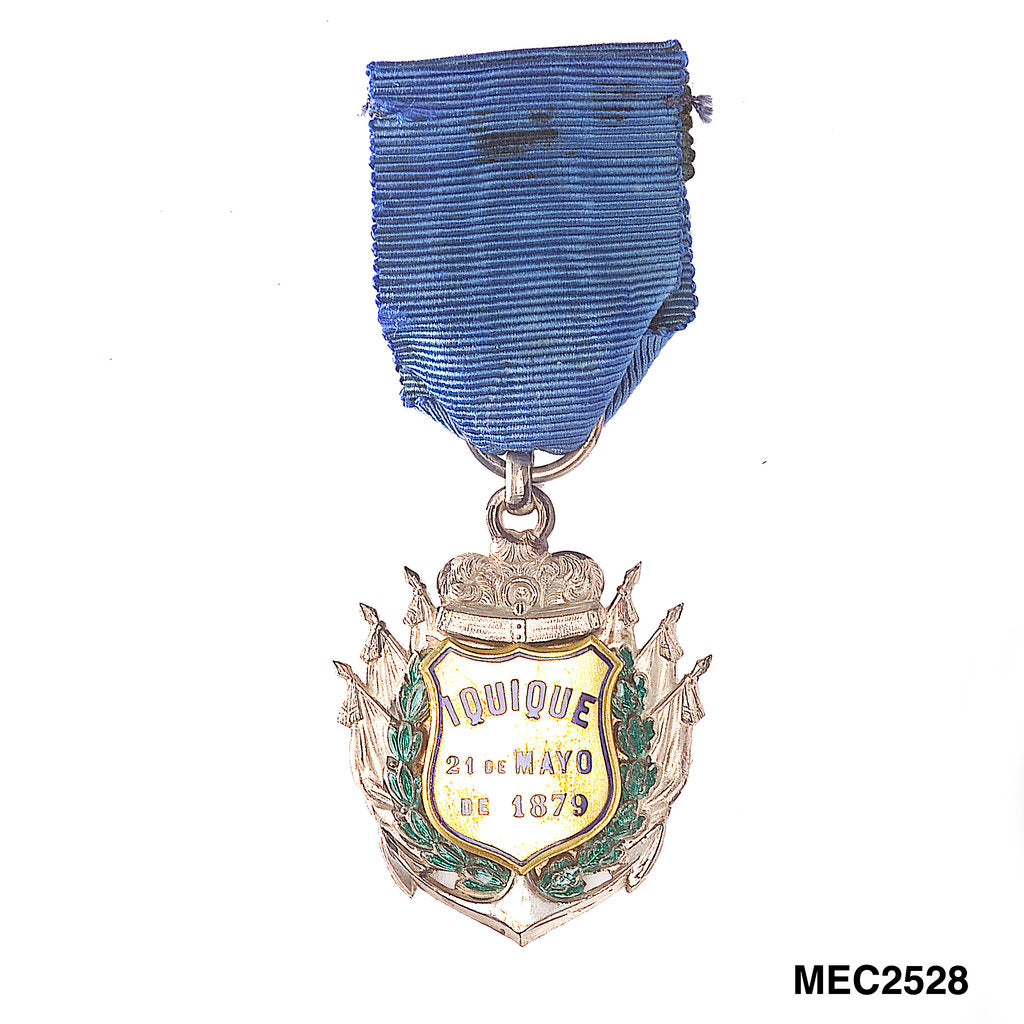 Detail of Badge commemorating the action off Iquique, 1879; obverse by unknown