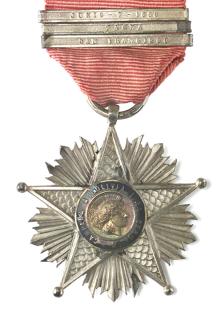 Detail of Medal commemorating the Tacna and Arica campaign, 1879-1880; obverse by unknown