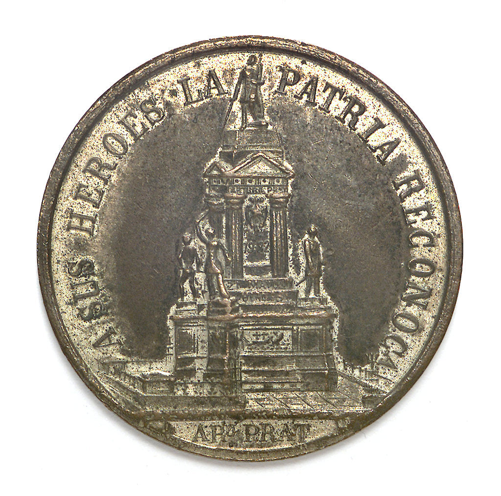 Detail of Medal depicting the naval monument at Valparaiso; obverse by unknown
