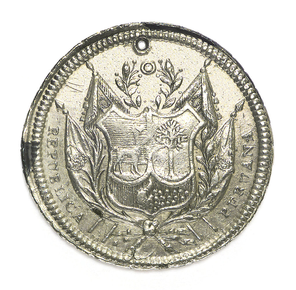 Detail of Medal commemorating the visit of the Grand Duke Alexander of Russia to Peru, 1845; obverse by unknown