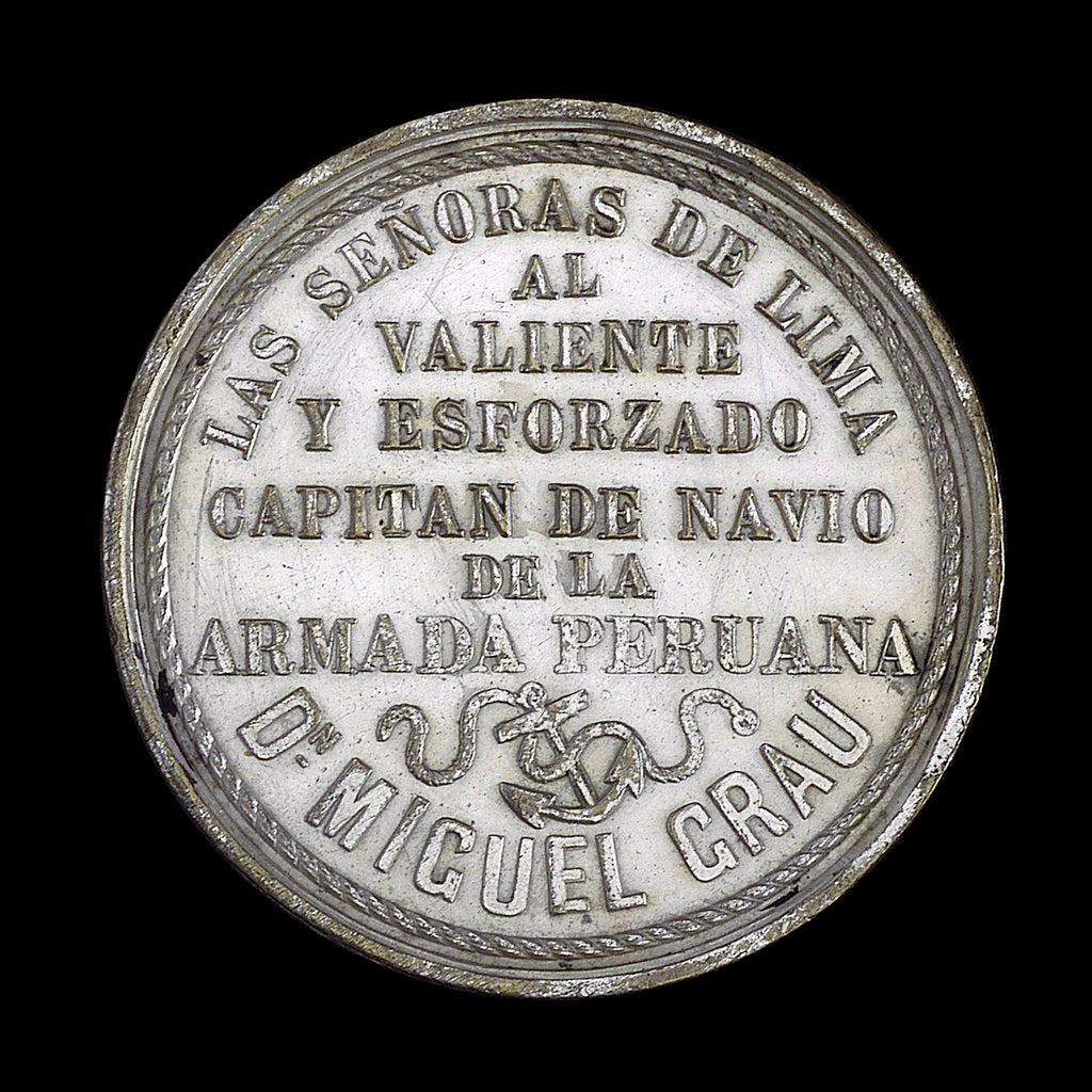 Detail of Medal commemorating the action off Iquique, 1879; reverse by R. Britten