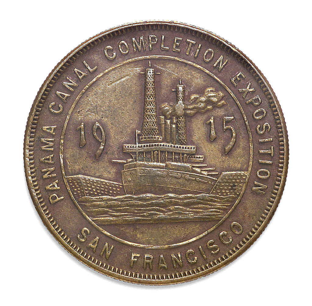 Detail of Medal commemorating the Panama Canal completion exposition San Francisco, 1915; reverse by unknown