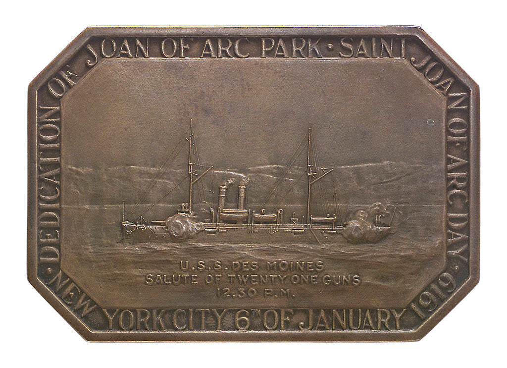 Detail of Medal commemorating the dedication of Joan of Arc Park, 1919; obverse by Tiffany & Co.