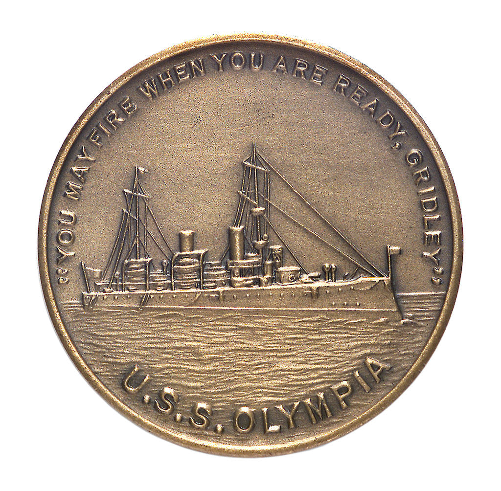 Detail of Medal commemorating the Battle of Manila Bay and USS 'Olympia'; 60th anniversary, 1958; obverse by unknown